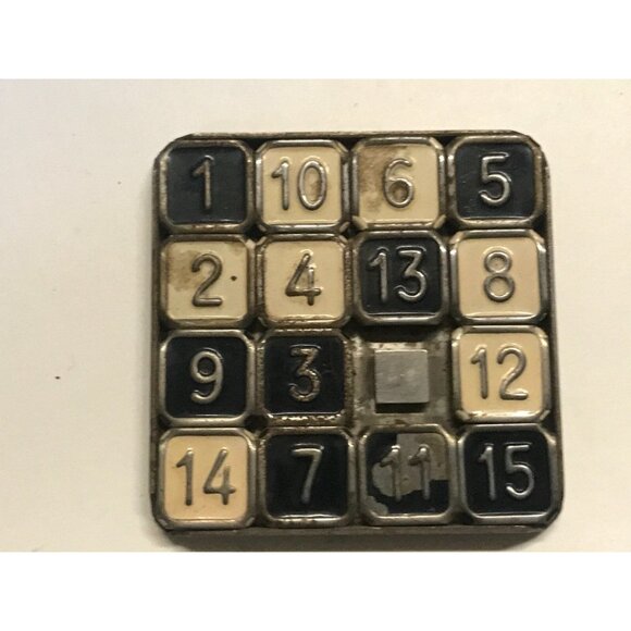 1930s Metal-Enamel Slide Numbers Puzzle Game Modern Brands Inc NY IMP Made In US - Picture 4 of 7